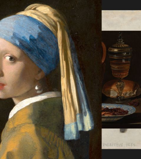 Stilleven met kazen, amandelen en krakelingen — Clara Peeters